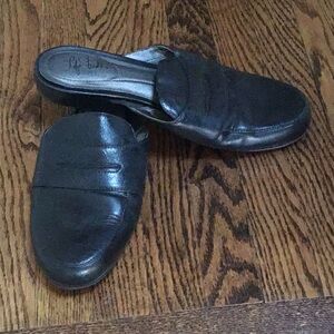 Black Vegan Leather Slip-On Loafers